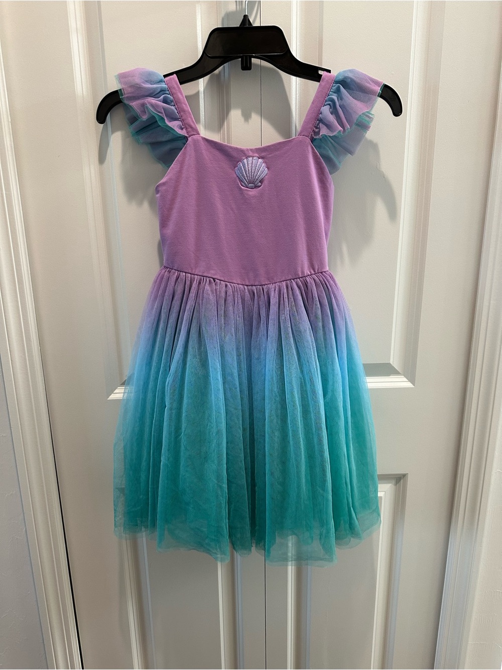 Taylor Joelle Girls Purple and Teal Ombré Mermaid Tulle Costume Dress Size 8